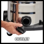 Einhell TE-VC 2230 SACL 30 Litre Stainless Steel L Class Wet & Dry Vac with Power Take Off thumbnail