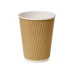 12oz Brown Ripple Wall Kraft Cup thumbnail