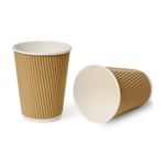 12oz Brown Ripple Wall Kraft Cup thumbnail