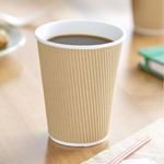 12oz Brown Ripple Wall Kraft Cup thumbnail