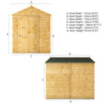 Mercia Shiplap Apex Wooden Shed 8 x 6 - Windowless thumbnail