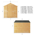 Mercia Overlap Single Door Apex Wooden Shed 8 x 6 - Windowless thumbnail