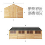 Mercia Overlap Apex Wooden Shed 20 x 10 thumbnail