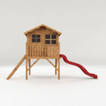 Mercia Poppy Tower Wooden Playhouse with Slide thumbnail