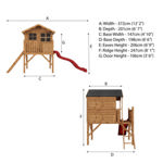 Mercia Poppy Tower Wooden Playhouse with Slide thumbnail