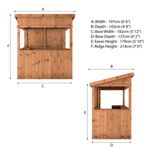 Mercia Premium Pressure Treated Wooden Garden Bar 6 x 4 thumbnail