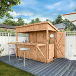 Mercia Premium Pressure Treated Wooden Garden Bar with Shutters 9 x 4 thumbnail