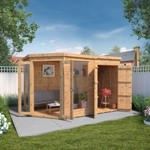 Mercia Premium Corner Wooden Summerhouse with Side Shed 11 x 7 thumbnail