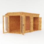 Mercia Premium Corner Wooden Summerhouse with Side Shed 12 x 8 thumbnail