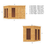 Mercia Premium Corner Wooden Summerhouse with Side Shed 12 x 8 thumbnail