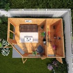 Mercia Premium Corner Wooden Summerhouse with Side Shed 13 x 9 thumbnail