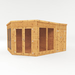 Mercia Premium Corner Wooden Summerhouse with Side Shed 13 x 9 thumbnail