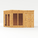 Mercia Premium Corner Wooden Summerhouse with Side Shed 13 x 9 thumbnail