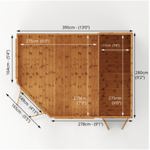 Mercia Premium Corner Wooden Summerhouse with Side Shed 13 x 9 thumbnail