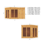 Mercia Premium Corner Wooden Summerhouse with Side Shed 13 x 9 thumbnail