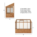 Mercia Traditional Lean-To Wooden Greenhouse 8 x 4 thumbnail
