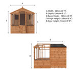 Mercia Traditional Apex Wooden Greenhouse Combi Shed 8 x 6 thumbnail