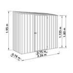 Absco Space Saver Pent Metal Shed 7 x 3 (Pale Eucalyptus) thumbnail