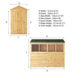Mercia Woodsman Shiplap Apex Wooden Shed 8 x 4 thumbnail