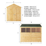 Mercia Woodsman Shiplap Apex Wooden Shed 8 x 6 thumbnail