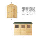 Mercia Shiplap Apex Wooden Shed 9 x 5 thumbnail