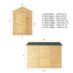 Mercia Shiplap Apex Wooden Shed 9 x 5 - Windowless thumbnail