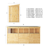 Mercia Shiplap Pent Wooden Shed 12 x 4 thumbnail