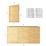 Mercia Shiplap Pent Wooden Shed 12 x 4 - Windowless thumbnail