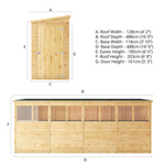 Mercia Shiplap Pent Wooden Shed 16 x 4 thumbnail