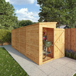 Mercia Shiplap Pent Wooden Shed 16 x 4 - Windowless thumbnail