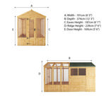 Mercia Woodsman Apex Greenhouse Combi Shed 12 x 6 - Glass Glazing thumbnail