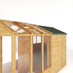 Mercia Woodsman Apex Greenhouse Combi Shed 12 x 6 - Glass Glazing thumbnail
