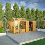 Mercia Woodsman Apex Greenhouse Combi Shed 14 x 6 - Glass Glazing thumbnail