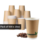 16oz Kraft Compostable Double Wall Cups thumbnail