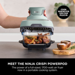 Ninja CRISPi 4-in-1 Portable Glass Air Fryer (Sage) FN101UKSG thumbnail