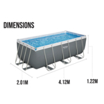 Bestway 13.6ft Power Steel Rectangular Pool Set thumbnail