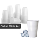 7oz White Plastic Cups (Case of 2000) - Reusable thumbnail