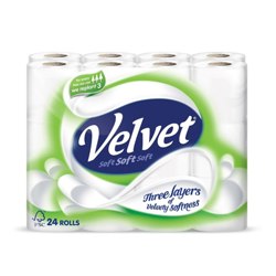 Velvet Comfort 2 Ply White Toilet Roll