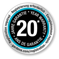 Gardena 20 Year Warranty