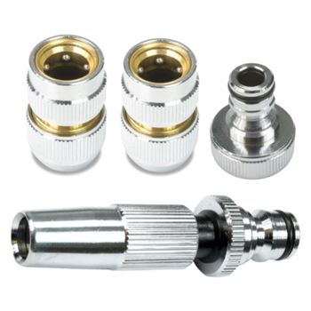 V-TUF PROFESSIONAL KCQ X4 PIECE HOSE CONNECTOR AND WATERING NOZZLE SET 1/2