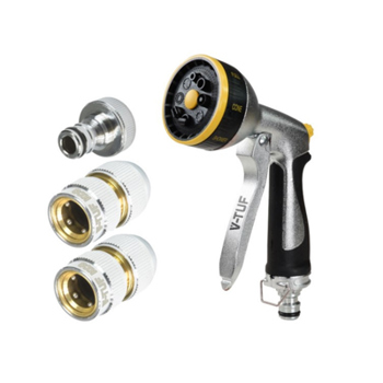V-TUF PROFESSIONAL KCQ X4 PIECE HOSE CONNECTOR AND SPRAY GUN SET FITS 1/2