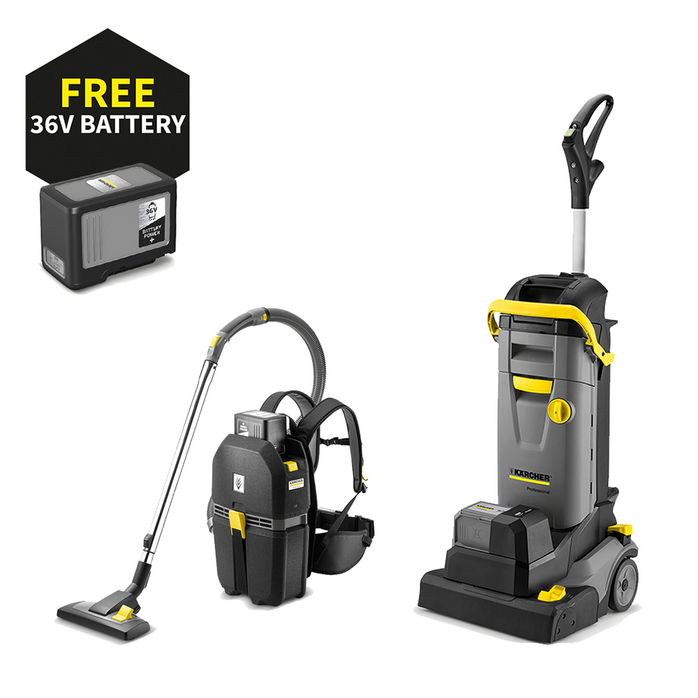 Karcher BR 30/4 C Bp & BVL 5/1 Bp Bundle Karcher Professional Battery CleanStore