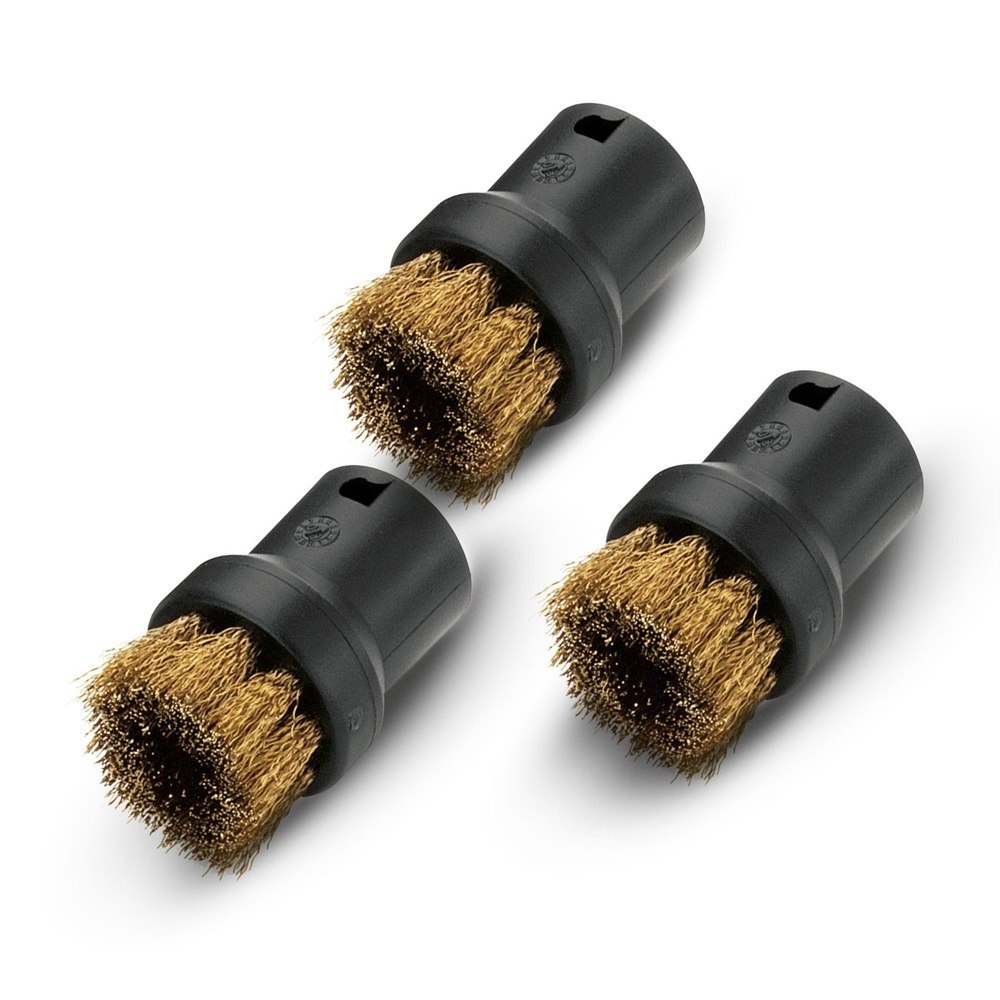 Steam Cleaner Pack Round Brass Bristle Detail Nozzles Karcher Steamer